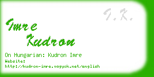 imre kudron business card